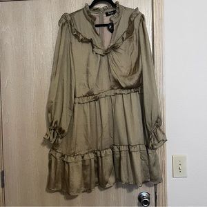 Gold Fall Ruffle Dress